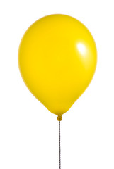 Yellow balloon on white background
