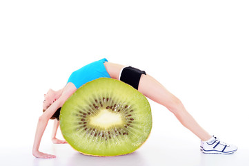 woman with fresh citrus fruits