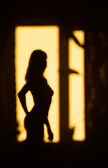 Silhouette of woman on a background
