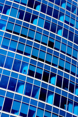 Blue abstract diagonal crop of modern office