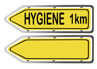 Information auf Schild