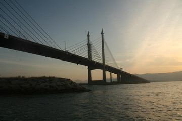 Fototapeta na wymiar Penang Bridge, najdłuższy most w południowo-wschodniej Azji