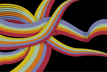 Colorful Ribbons Design Background