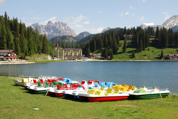 Veduta del lago di Misurina in Trentino