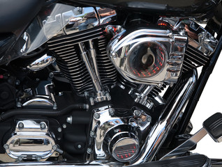 Fototapeta na wymiar Motorcycle engine close-up