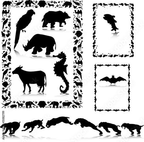Download "animal border vector silhouettes" Stock image and royalty-free vector files on Fotolia.com ...