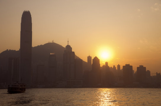 Skyline of Hong Kong at Dusk