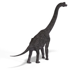 giant dinosaur brachiosaurus With Clipping Path over white