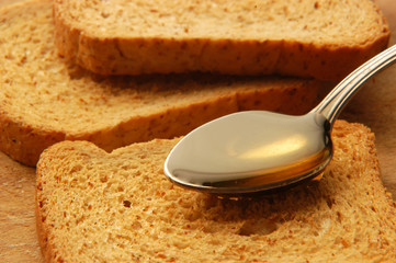Miele su fetta biscottata