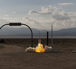 Launch of a Zinc Sulfur Rocket © James L Davidson