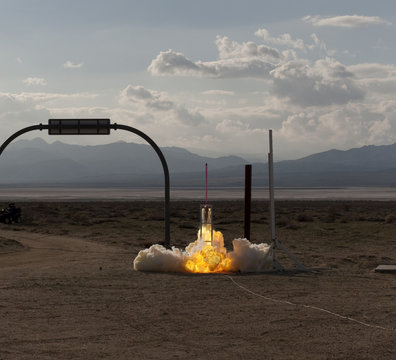 Launch of a Zinc Sulfur Rocket