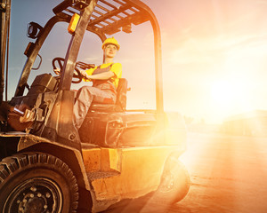 Female worker driving cargo truck © Nejron Photo