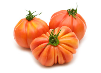 fresh tomatoes on white background