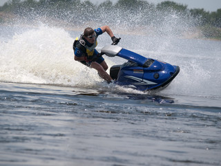 Man on jet ski in the river