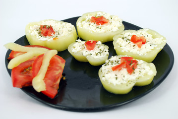salad with paprika and cheese