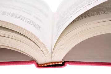 Close-up of pages in open book