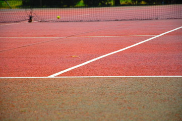 Terrain de tennis.