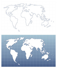 Fototapeta na wymiar Pixelated world map in vector format