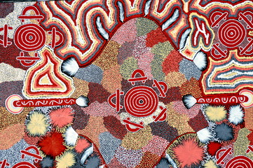 Australian Aboriginal Art with map representation