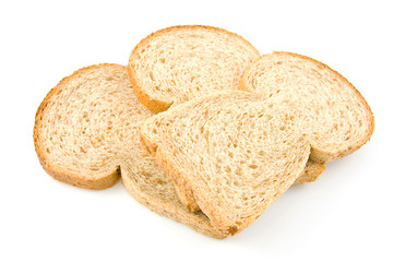 slices bread isolated on white background