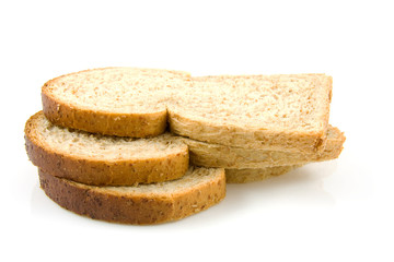 slices bread isolated on white background