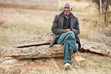 African man resting
