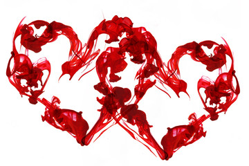 red ink heart shape