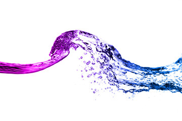 blue and pink water wave isolated