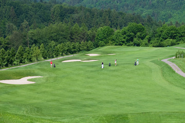 Fototapeta na wymiar Kyburg golf course (Summer 2009, Zurich, Switzerland)