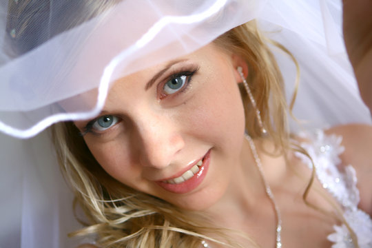 Young Beautiful Bride Under The Vail