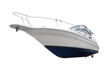 Small luxury yacht isolated