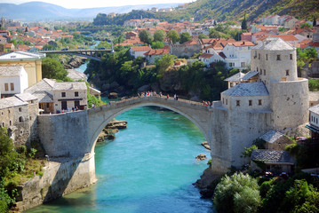 The Old Bridge, Mostar, Bosnia-Herzegovina - obrazy, fototapety, plakaty