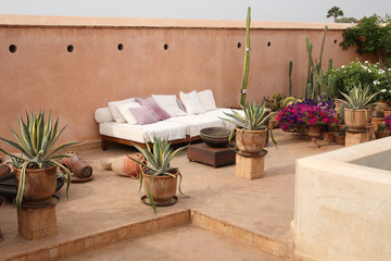 Maroc - Terrasse sur toit - 15134318