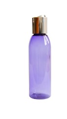 Violet transparent deodorant spray bottle isolated