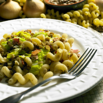 Pasta With Lentil And Savoy Cabbage