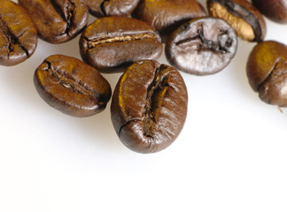 coffee beans closeup photo. not isolated