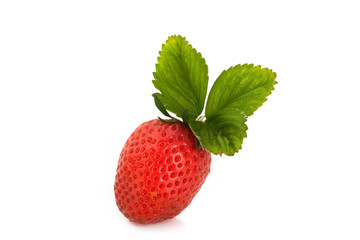 red strawberry isolated on white