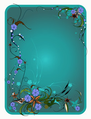 Bright turquoise frame. Vector illustration.