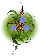 Motley flower bouquet. Vector illustration.