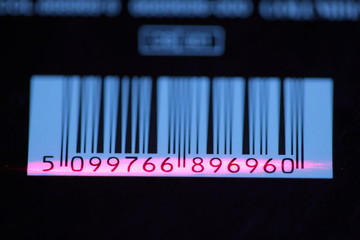 barcode with red laser strip
