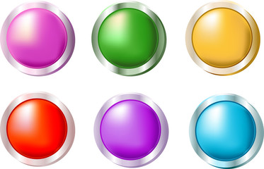 Set of smooth shiny buttons