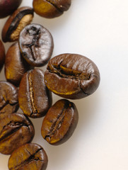 coffee beans closeup photo. not isolated