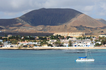 Extinct volcano crater over the town of Corralejo © Alexander Lebedev
