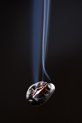 coffee bean with smoke