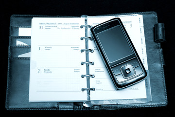 notebook and phone