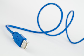 Blaues USB-Kabel - obrazy, fototapety, plakaty