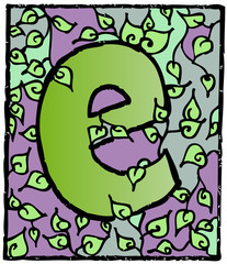 Vecteur enluminure lettre E alphabet