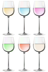 Set of glasses with different drink - vector file