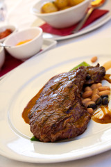 Rumpsteak(Roastbeef) - gegrillt,mit Soße,grünen Bohnen