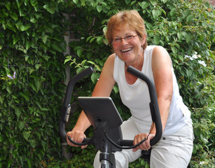 Elderly woman training